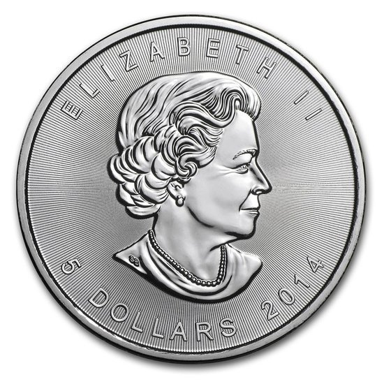 Kanadyjski Liść Klonowy 1 uncja Srebra 2014
