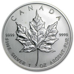 Feuille d'érable canadienne 1 once d'argent 2004