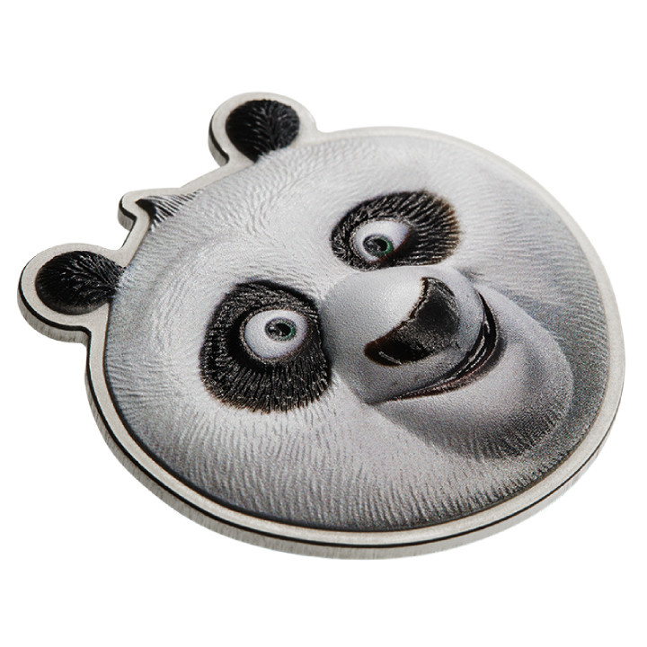 Niue: Kung Fu Panda - Po colorato 2 once d'argento 2023 Ultra High Relief Moneta sagomata