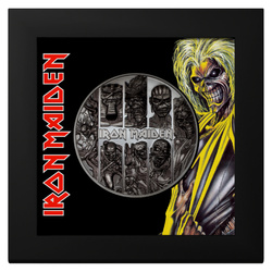 Cook Islands: Iron Maiden - Eddie kolorowany 3 uncje Srebra 2024 Black Proof