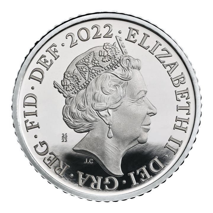 Lote de 10 monedas de Su Majestad la Reina Isabel de Platino 2022 Proof