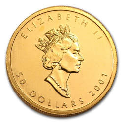 Hoja de Arce Canadiense 1 oz Oro 2001