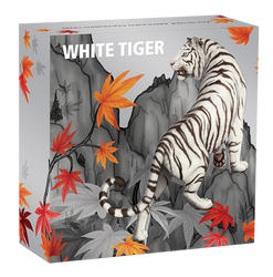 Tuvalu: Tigre bianco colorato 2 once d'argento 2022 Moneta antica