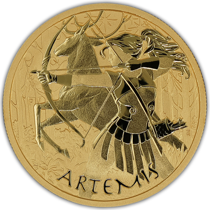 Tuvalu: Gods of Olympus - Artemis 1 oz Gold 2023
