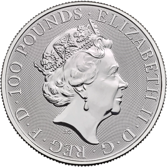 Bestias de la Reina: Caballo Blanco de Hannover 1 oz Platino 2021