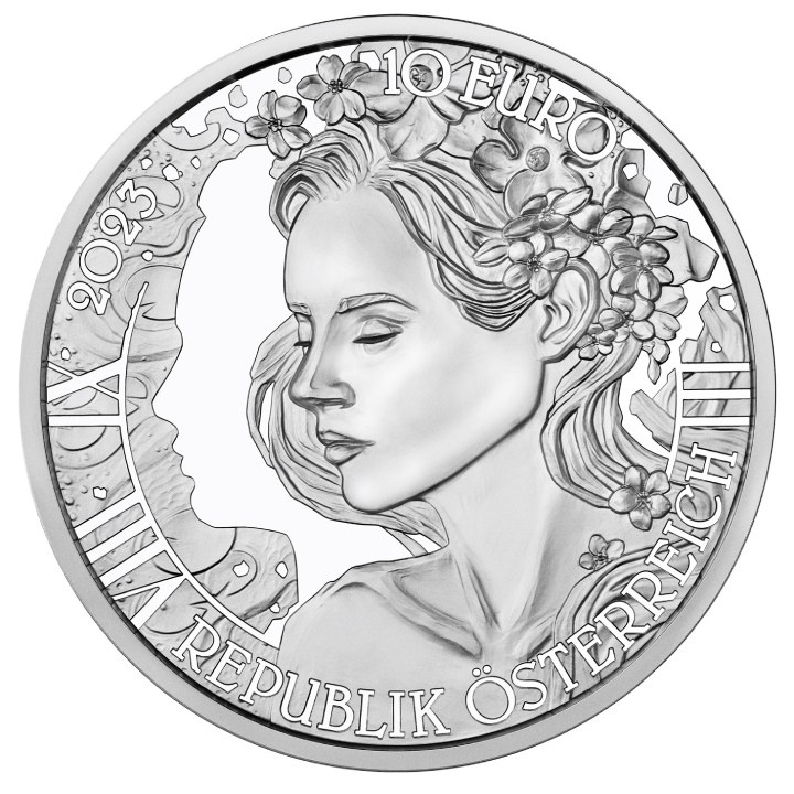 The forget-me-not kolorowany 10 Euro Srebro 2023 Proof