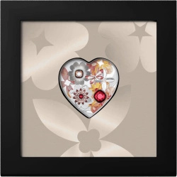 Cookovy ostrovy: Brilliant Love – Blossom, kolorovaná, 20 gramů stříbra, 2026, Crystal Proof.