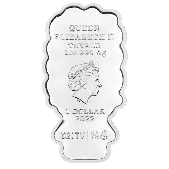 Tuvalu: Marge Simpson színes 1 uncia ezüst 2022 vert miniatűr érme