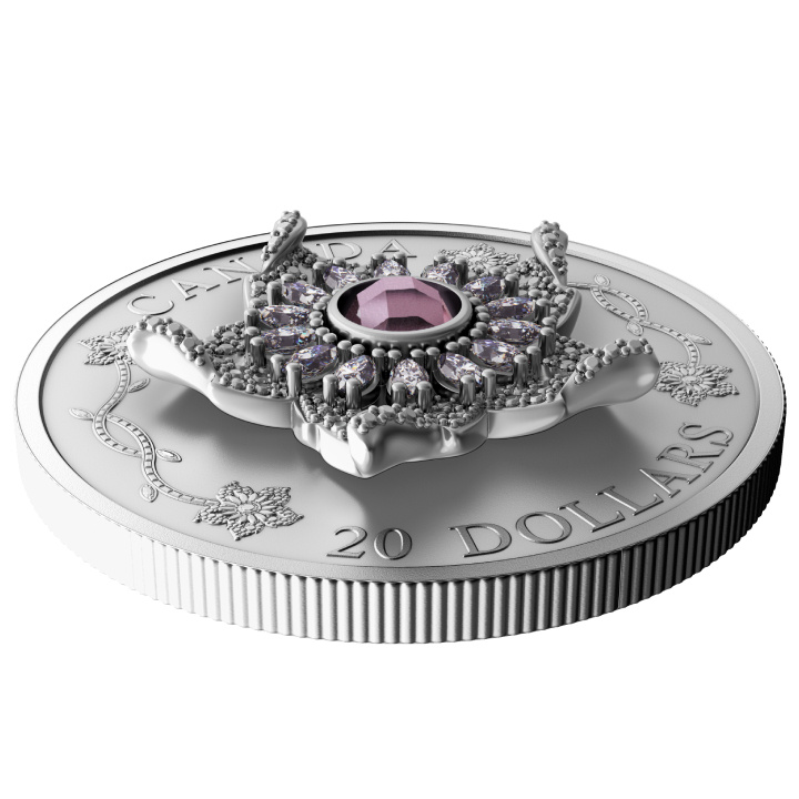 Kanada: Williamson Diamond Brooch 20 dolarů Stříbro 2025 Matte Proof