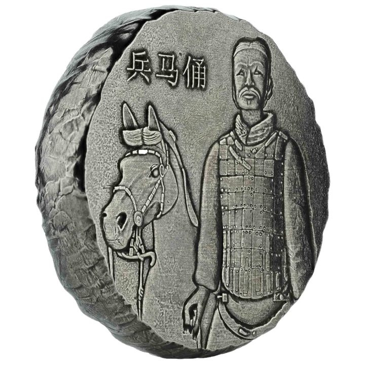 Fiji: Terracotta Warriors 5 oz Silver 2019 Antiqued Coin