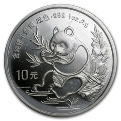 Chińska Panda 1 uncja Srebra 1991