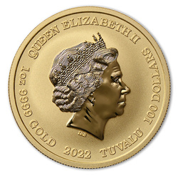 Tuvalu: Dioses del Olimpo - Atenea 1 oz Oro 2022