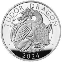 The Royal Tudor Beasts: The Tudor Dragon 5 oz Plata 2024 Proof