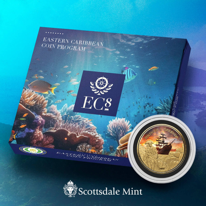 Antigua és Barbuda: Rum Runner színes 1 uncia arany 2023 Proof