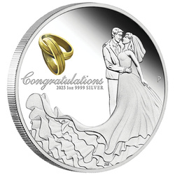 Boda de color 1 oz Plata 2025 Proof