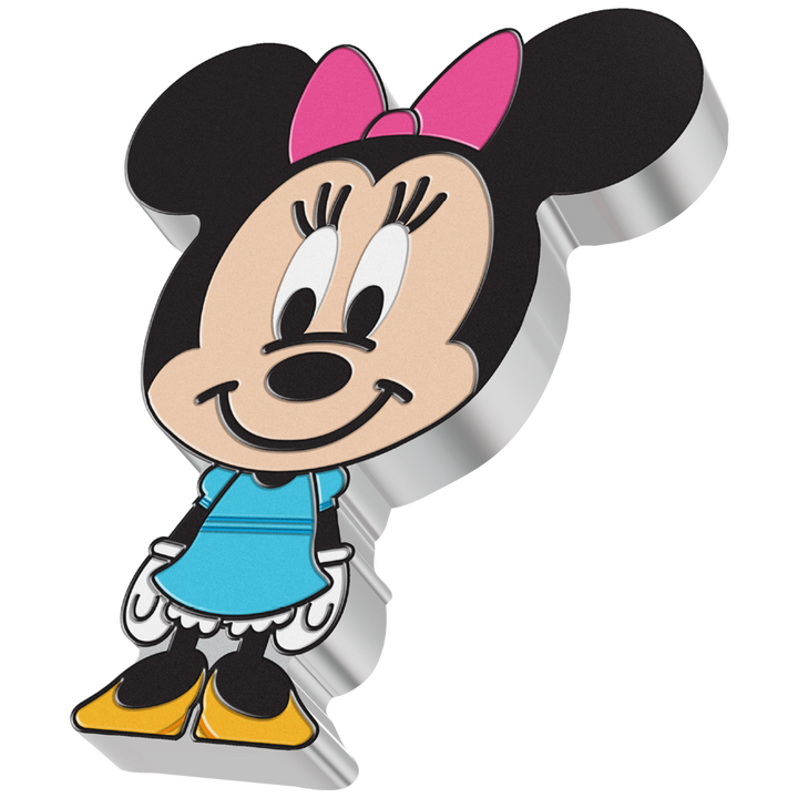 Niue: Disney - Chibi Coin de Minnie, coloreada, 1 onza de plata, 2021, Proof.
