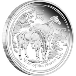 Lunar II: Jahr des Pferd 5 oz Silber 2014 Proof