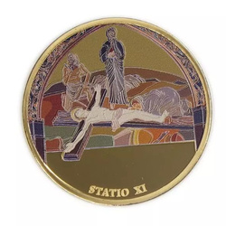Set 14 monede Via Dolorosa colorată aurită Bronz 2016 Prooflike