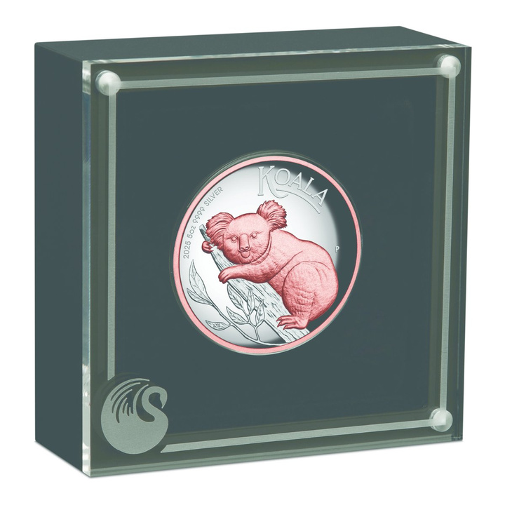 Koala Australiana chapada en oro 5 oz Plata 2025 Proof High Relief