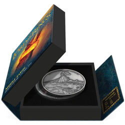 Niue: El Señor de los Anillos - Monte del Destino 1 oz Plata 2022 Acabado Antiguo