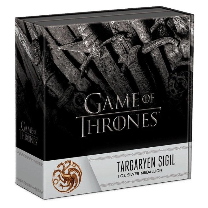 Il Trono di Spade - Sigillo dei Targaryen colorato 1 oncia d'argento 2022 Proof