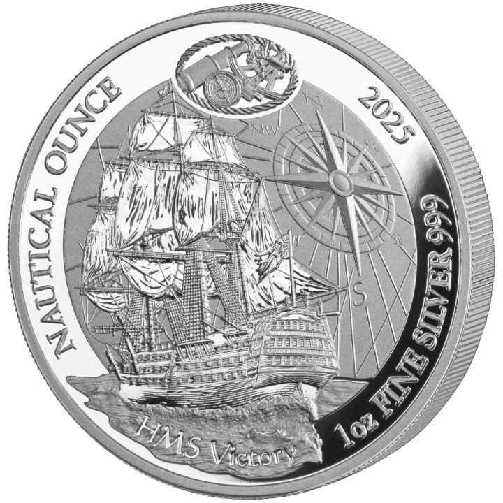 Rwanda: Nautical Ounce - HMS Victory 1 uncja Srebra 2025 Proof