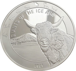 Ghana: Die Giganten der Eiszeit - Auerochse 1 oz Silber 2021