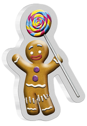 Niue: Gingerbread Man coloured 1 oz Silber 2021