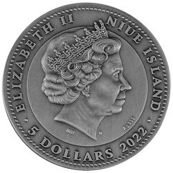 Niue: Cernunnos dorato $5 Argento 2022 Moneta antica ad alto rilievo
