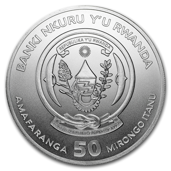 Rwanda: African Ounce - Trzewikodziób 1 uncja Srebra 2019