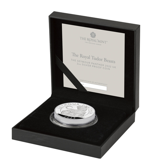 The Royal Tudor Beasts: Seymour Panther 2 oz Silber 2022 Proof