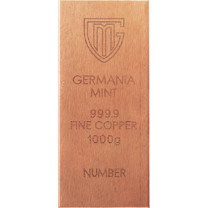 Sztabka miedziana Germania Mint 1000 gramów Miedzi