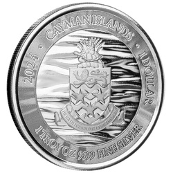 Cayman Islands: Stingray 1 oz Silver 2024 Prooflike