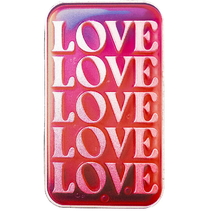 Scottsdale Mint Love Love Love.. coloured 1 oz Silver Bar