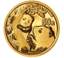 Panda cinese 3 grammi d'oro 2021