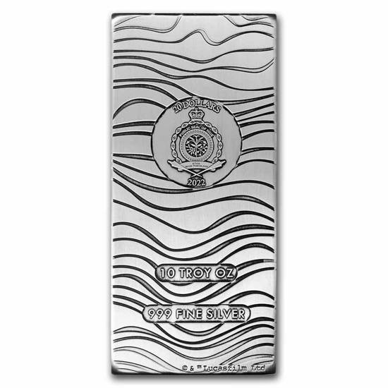 Niue: Csillagok háborúja – Mandalorian Beskar Bar érme 10 uncia ezüst 2022 Antikolt