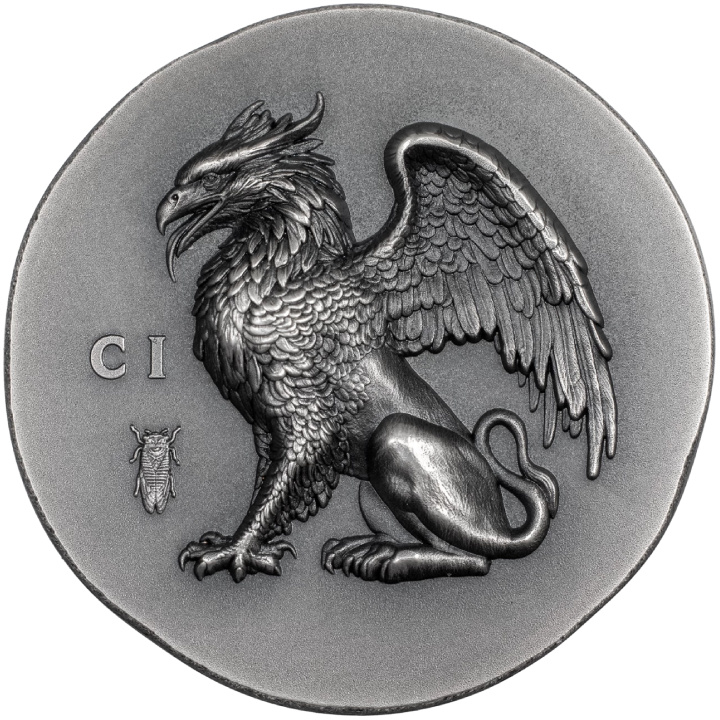 Cook Islands: Gryphon 1 oz Silber 2024 Antiqued Coin