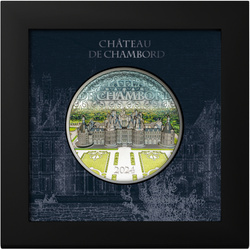 Cook Islands: Château de Chambord coloured 5 oz Silber 2024 Proof Ultra High Relief Coin