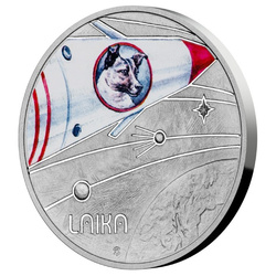 Niue: The Milky Way - The First Animal in Orbit coloured $1 Silber 2022 Proof