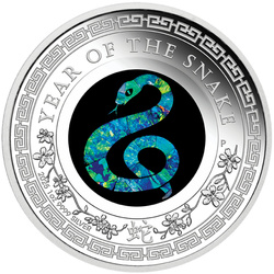 Perth Mint: Lunar III - Anno del Serpente 1 oncia d'argento 2025 Proof Opal