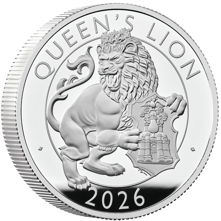 The Royal Tudor Beasts: Löwe der Königin 2 Unzen Silber 2026 Proof
