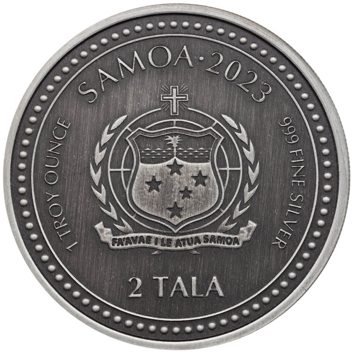 Samoa: Seahorse 1 uncja Srebra 2023 Antiqued Coin
