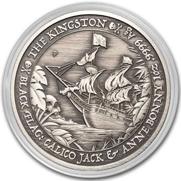Tuvalu: Black Flag - The Kingston 1 uncja Srebra 2024 Antiqued Coin