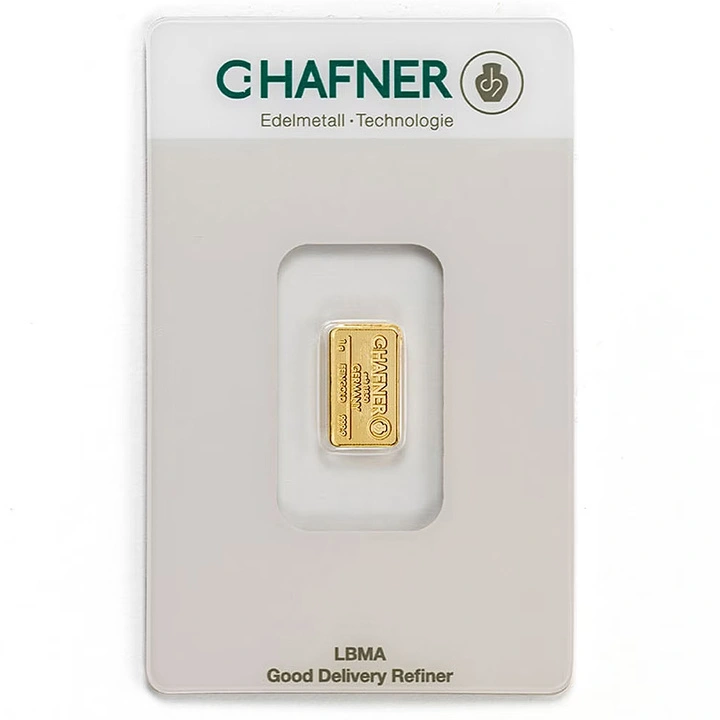 Lingot d’or de 1 g C.Hafner en écrin – coffret cadeau