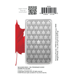 Slitek Royal Canadian Mint v balení Proudly Canadian 1 unce stříbra 2025 Maple Leaf Privy Mark