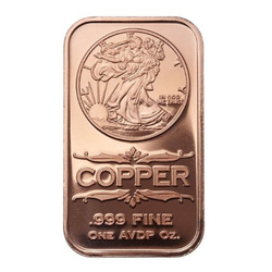 Lingot de cuivre Walking Liberty 1 oz