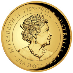 Kookaburra 5 uncji Złota 2023 Proof High Relief