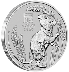 Lunar III: Jahr der Maus 1 oz Platin 2020 PAKET 5 Stück