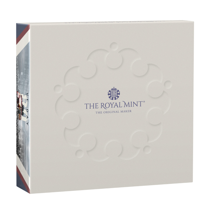 L'80° anniversario del VE Day 50p Argento 2025 Proof Piedfort