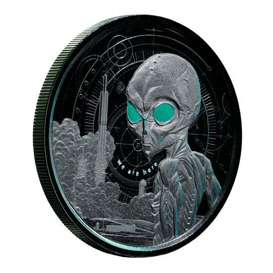 Ghana: Alien colorato 1 oncia d'argento 2021 Proof